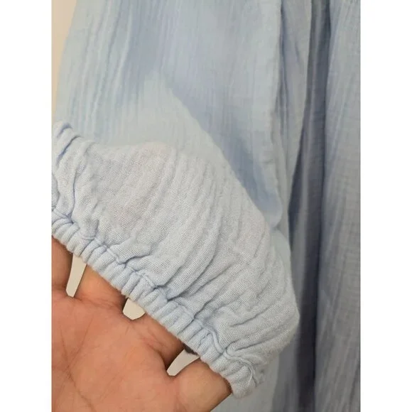 J.Crew Peasant Dress Women Size M Gauze Soft Puff Sleeve Cottagecore Minimalist - Picture 10 of 12